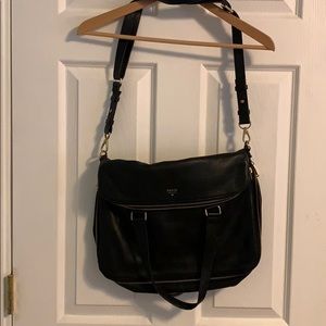 Black Leather Fossil work bag